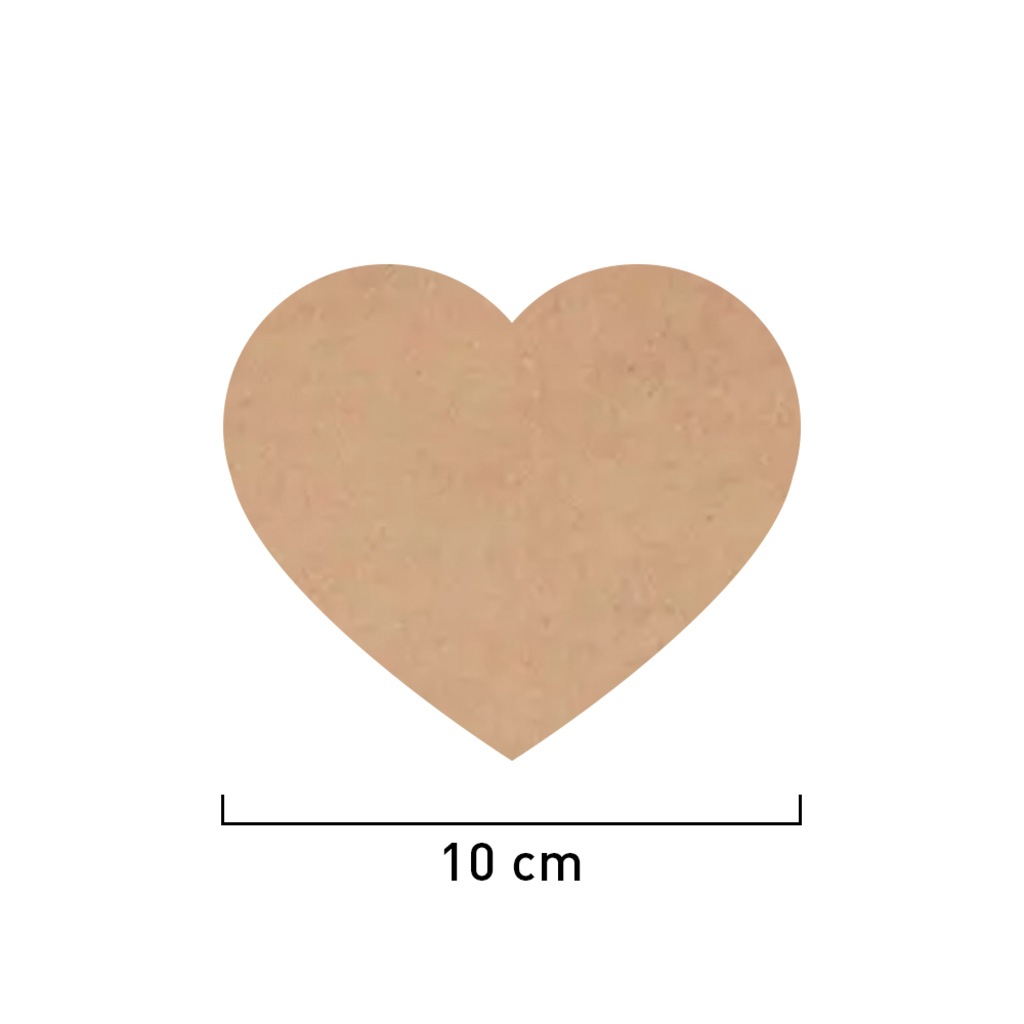 10 ADET 10 cm Ham MDF Kalp (Kalınlık 3 mm)