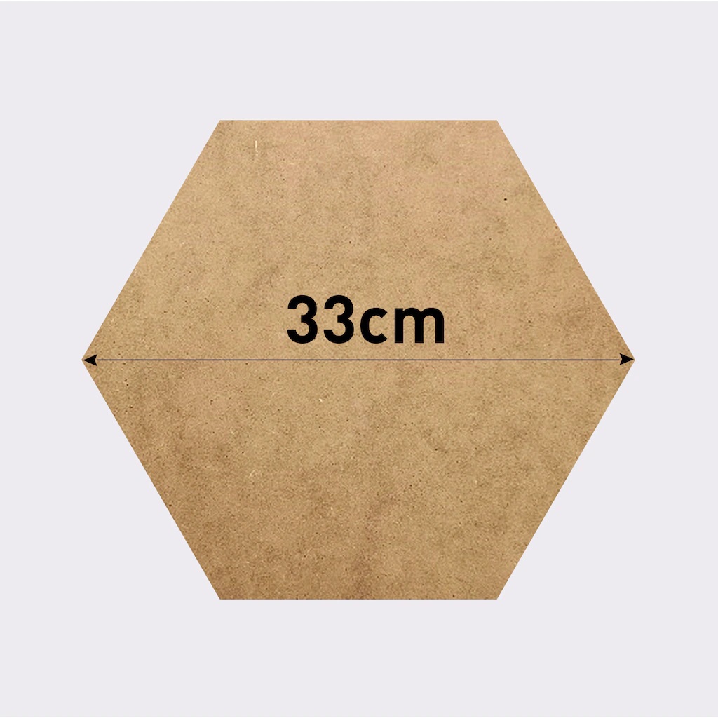 33 cm Altıgen 3 mm Ham MDF Duralit Supla