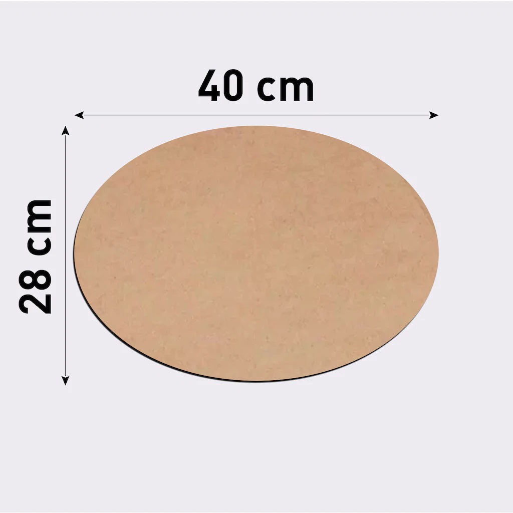 40cm x 28cm Oval 3 mm Ham MDF Levha Lazer Kesim Supla