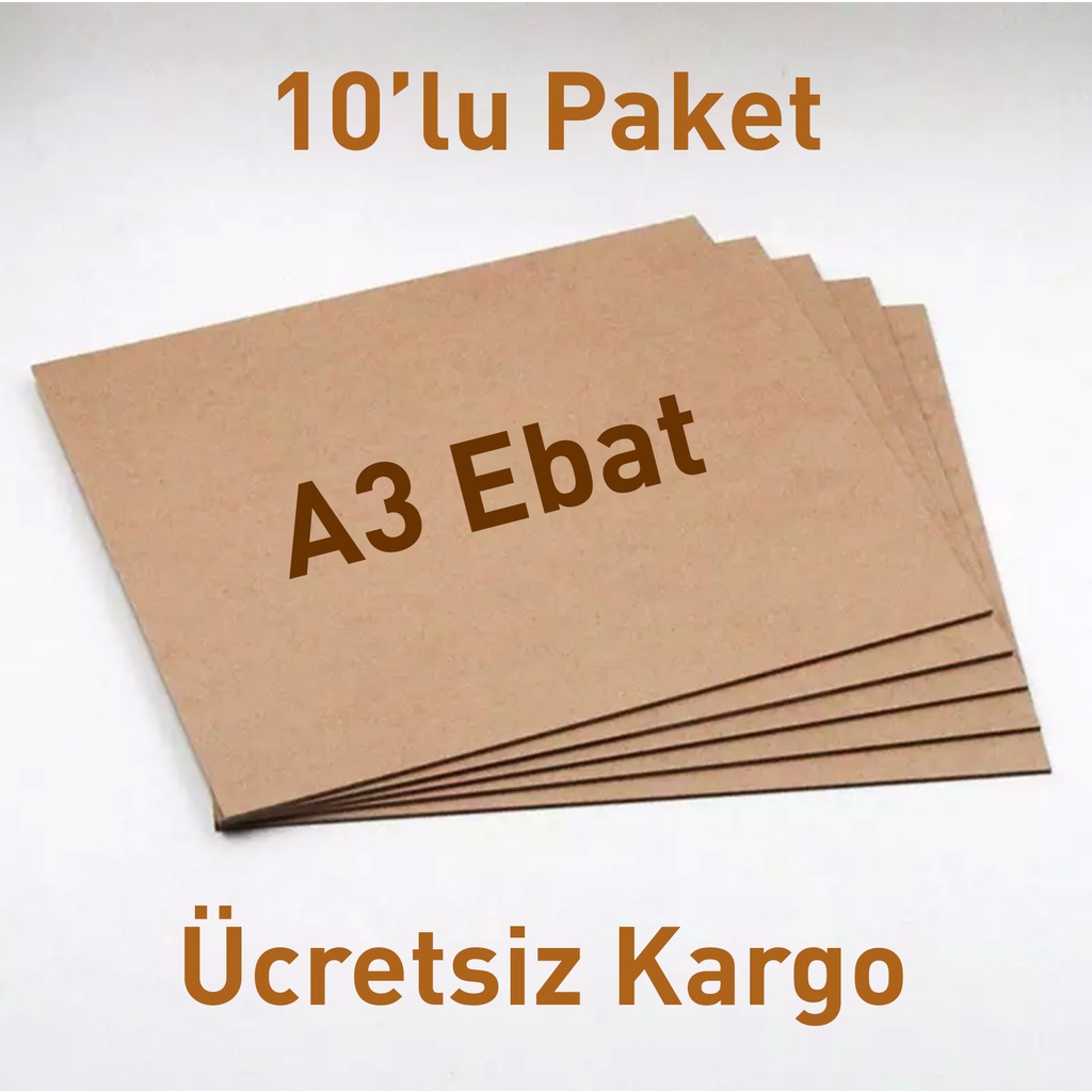 A3 ebat (30x42cm) 3 mm Ham MDF 10’lu Paket