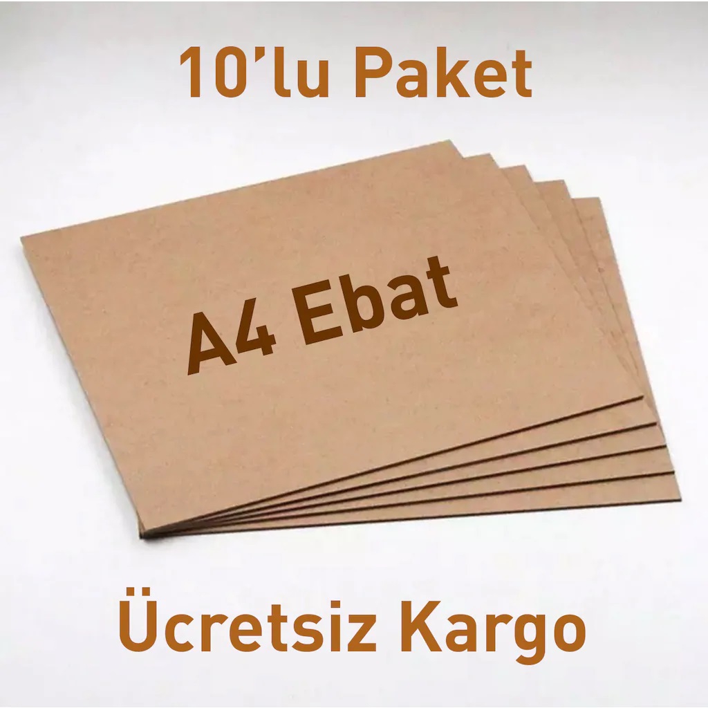 A4 ebat (21x30cm) 3 mm Ham MDF 10’lu Paket