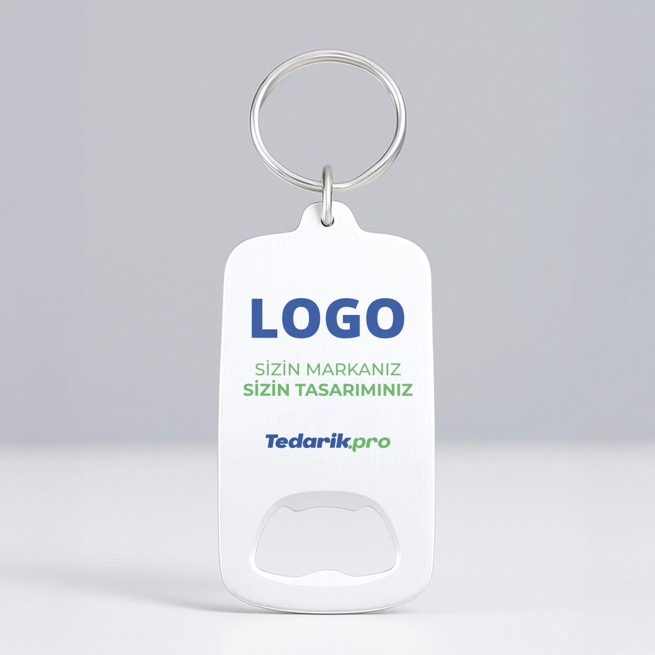 Promosyon Açacaklı Dikey Logolu Anahtarlık (40x72 mm)
