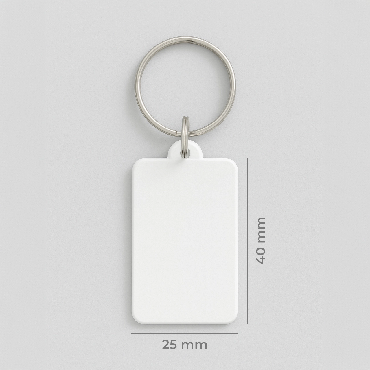 Promosyon Sade Dikdörtgen Logolu Anahtarlık (25x40mm)