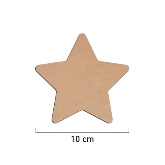 10 cm Ham MDF Yıldız (Kalınlık 3 mm) 10 adet