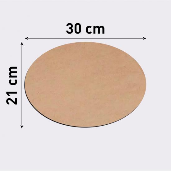 30cm x 21cm Oval 3 mm Ham MDF Levha Lazer Kesim Supla