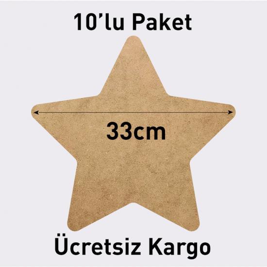 33 cm Yıldız Ham MDF Duralit Supla 10 ’lu paket