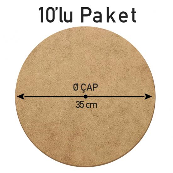 10 Adet 35 cm Çap Daire 3 mm Ham MDF Levha Yuvarlak Lazer Kesim Supla