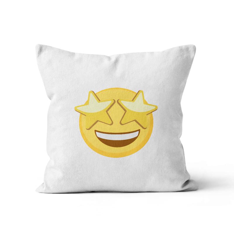 Yıldızlı Gözler Emoji Yastık Kılıfı
